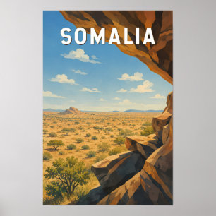 Poster Illustration de voyage vintage sur la Somalie