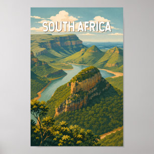 Poster Illustration de voyage vintage sur l'Afrique du Su