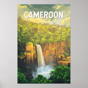 Poster Illustration de voyage vintage sur le Cameroun
