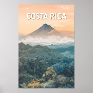 Poster Illustration de voyage vintage sur le Costa Rica