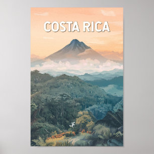 Poster Illustration de voyage vintage sur le Costa Rica