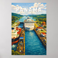 Illustration de voyage vintage sur Panama