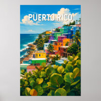 Illustration de voyage vintage sur Porto Rico