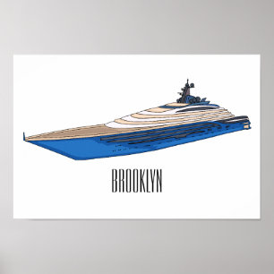 Poster Illustration de yacht