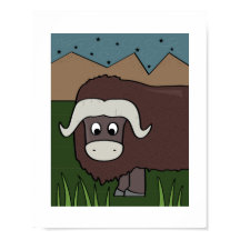 Illustration de yak mignon - Art animal de ferme e