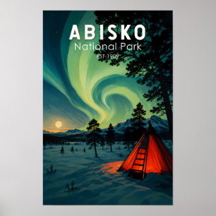 Poster Illustration des aurores boréales du parc national