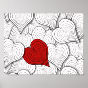 Poster Illustration des coeurs d'oignon lunaire