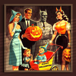 Poster Illustration d'Halloween vintage