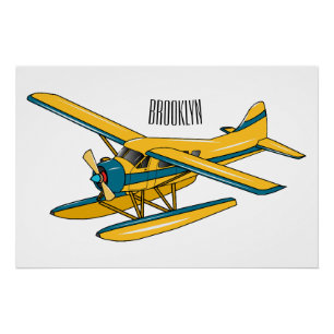 Poster Illustration d'hydravion