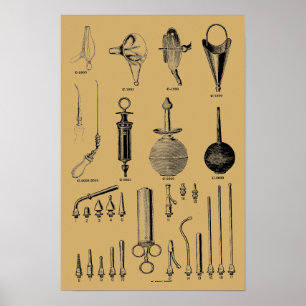 Poster Illustration d'instruments chirurgicaux de médecin