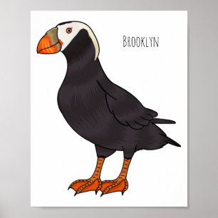 Poster Illustration d'oiseau bouffon touffu