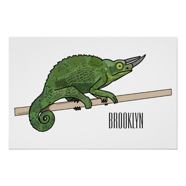 Poster Illustration du caméléon de Jackson (Devant)