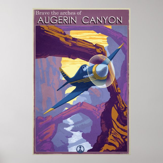 Poster Illustration du canyon Augerin (Devant)