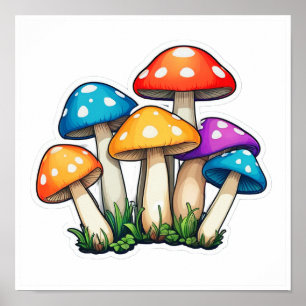 Poster Illustration du champignon transparent