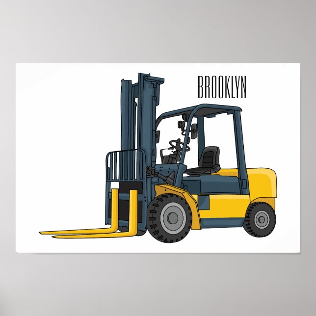 Poster Illustration du chariot élévateur (Devant)