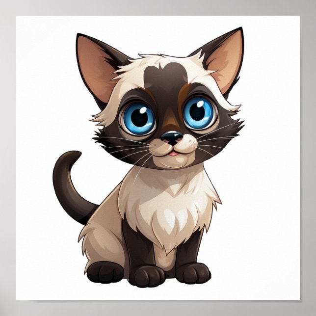 Poster Illustration du chat de dessin (Devant)
