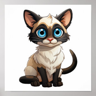 Poster Illustration du chat de dessin