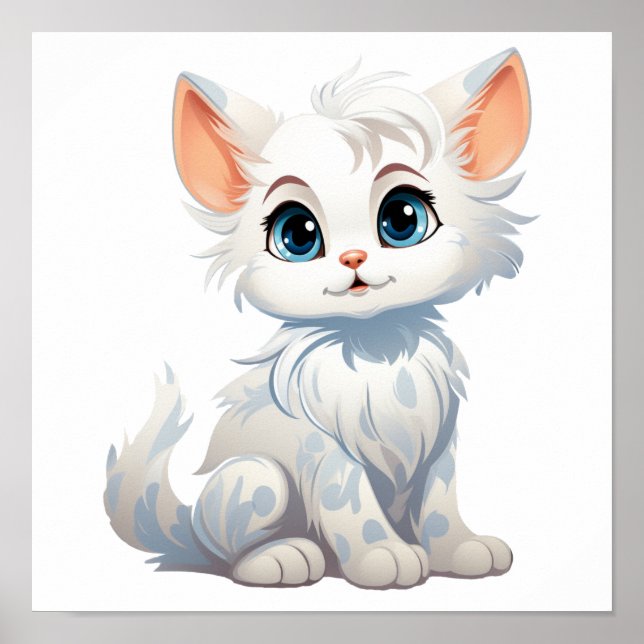 Poster Illustration du chat de dessin (Devant)