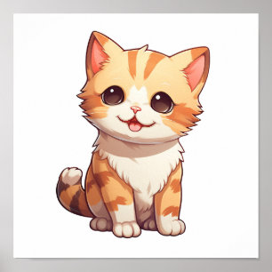 Poster Illustration du chat de dessin