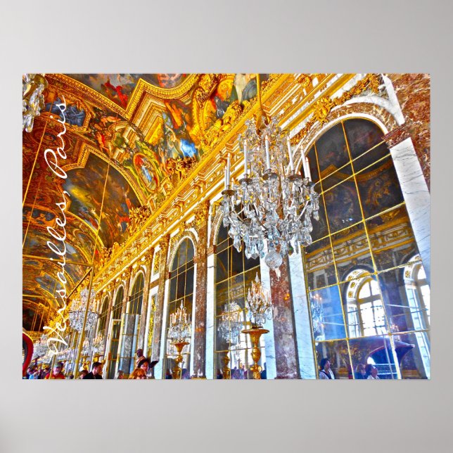 Poster Illustration du château de Versailles. (Devant)