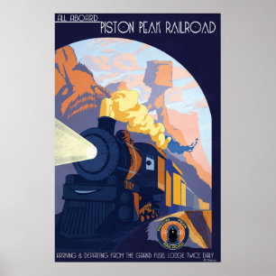 Poster Illustration du chemin de fer Piston Peak
