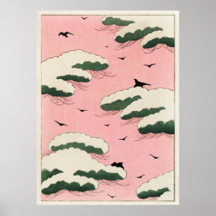 Poster Illustration du ciel rose de Bijutsu Sekai