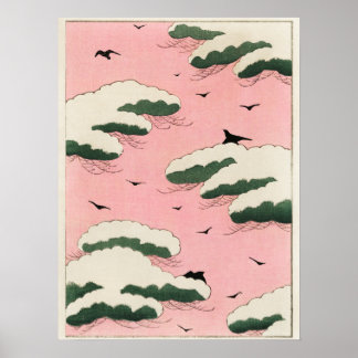 Poster Illustration du ciel rose de Bijutsu Sekai