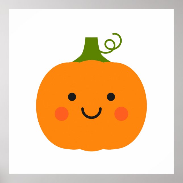 Poster Illustration du citrouille souriant mignon (Devant)