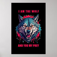 Illustration du concept de loup et de proie (IA+Hu
