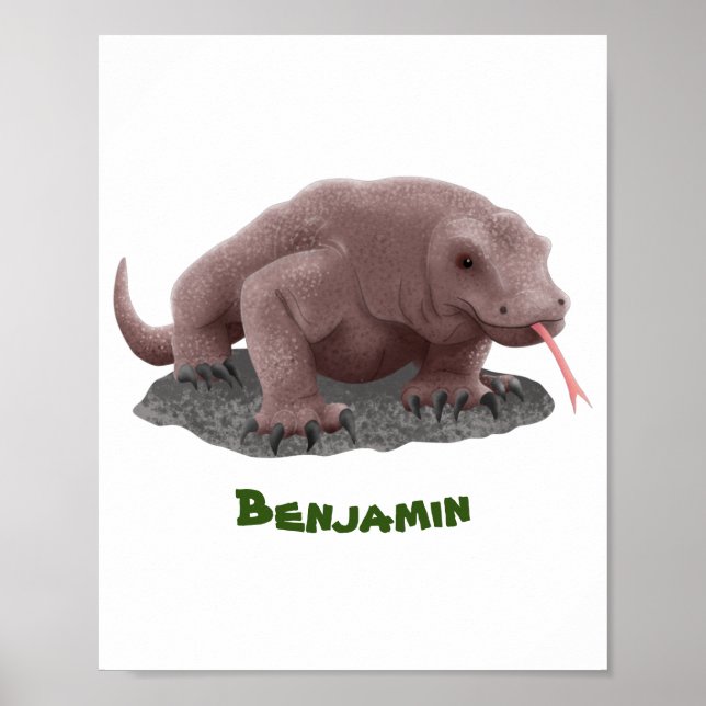 Poster Illustration du dragon de Komodo (Devant)