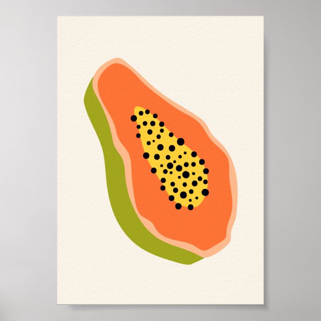 Poster Illustration du fruit de la papaye de Boho mou Imp (Devant)