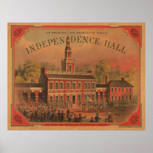 Poster Illustration du Hall de l'Indépendance vintage (18