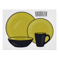 Illustration du jeu de produits de table