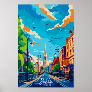 Poster Illustration du lieu de voyage vintage Irlande de 