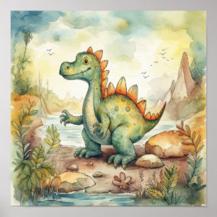 Poster Illustration du livre d'histoire de l'aquarelle Cu