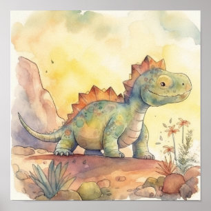 Poster Illustration du livre d'histoire de l'aquarelle Cu