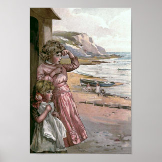 Poster Illustration du livre Vintage du bateau du père