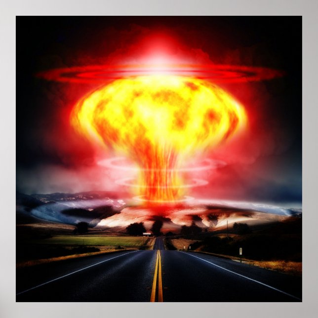 Poster Illustration du nuage de champignons d'explosion n (Devant)