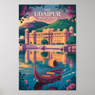 Poster Illustration du Palais de l'Inde d'Udaipur Art du