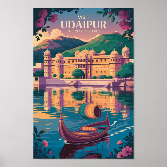 Poster Illustration du Palais de l'Inde d'Udaipur Art du  (Devant)
