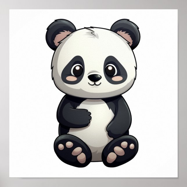 Poster Illustration du panda de dessin (Devant)