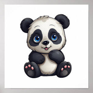 Poster Illustration du panda de dessin
