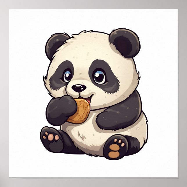Poster Illustration du panda de dessin (Devant)