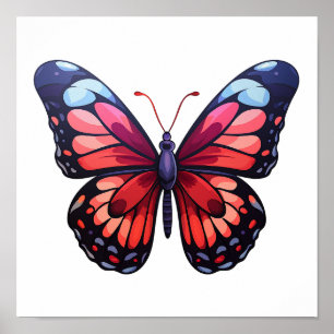 Poster Illustration du papillon de dessin