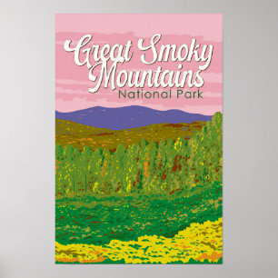 Poster Illustration du parc national des Great Smoky Moun