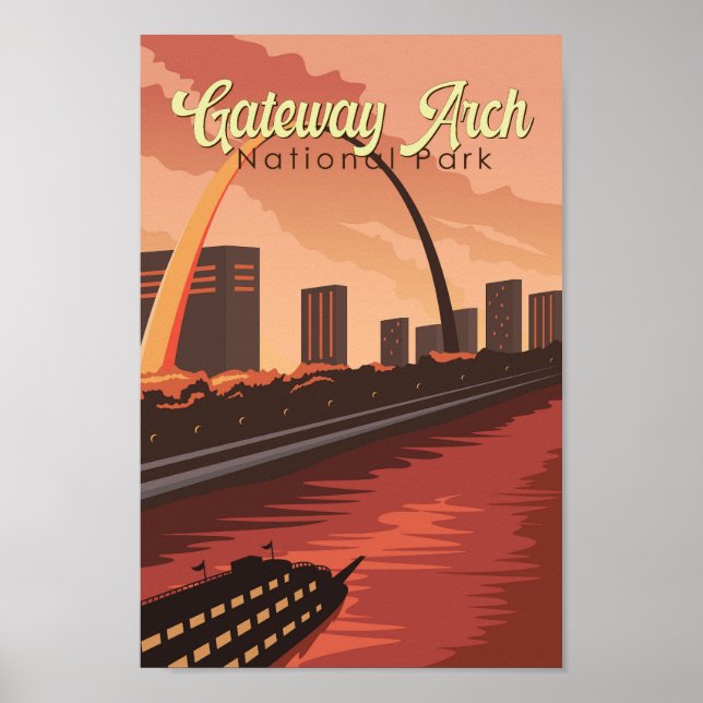 Poster Illustration du parc national Gateway Arch Art de  (Devant)