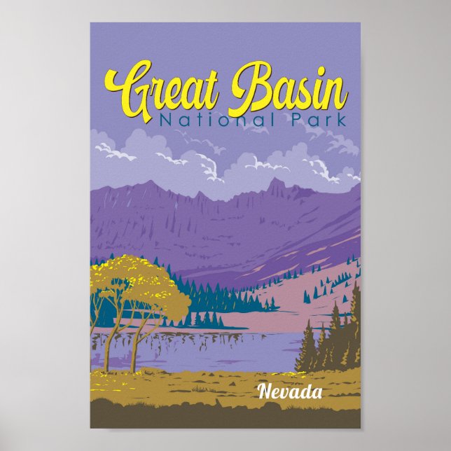 Poster Illustration du parc national Great Basin Art de v (Devant)