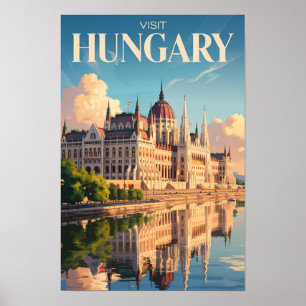 Poster Illustration du Parlement de Hongrie Art de voyage
