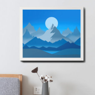 Poster Illustration du paysage de Blue Mountain Peaks