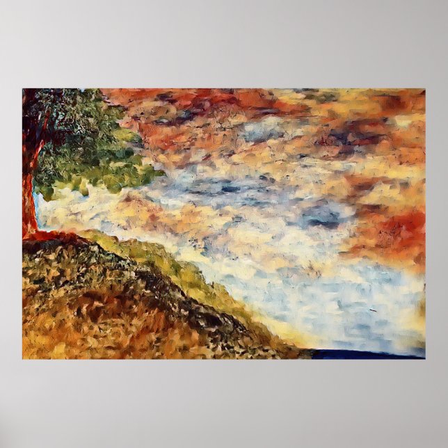 Poster Illustration du paysage de la forêt magique d'auto (Devant)